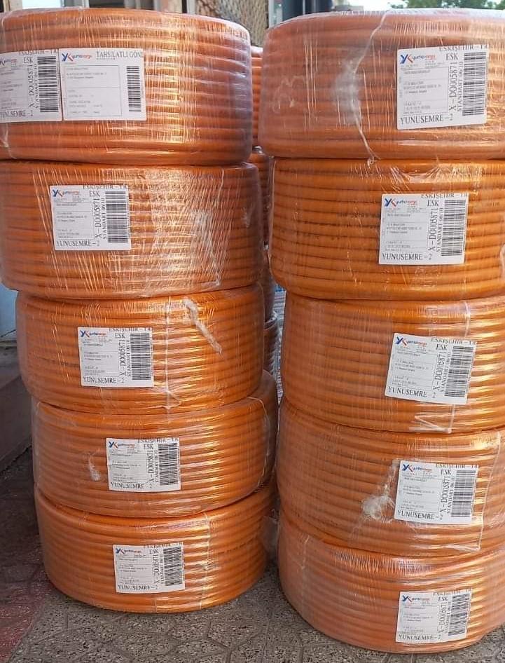 LPG Tüp Hortumu 10 mm (Çift Katlı, Renk: Sarı, Marka: Herly)